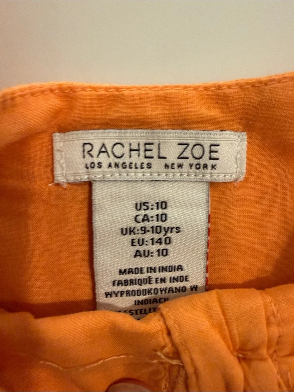 Rachel Zoe Orange Puff-Sleeve Tiered Button Dress